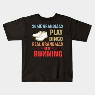 Real Grandmas Go Running Kids T-Shirt